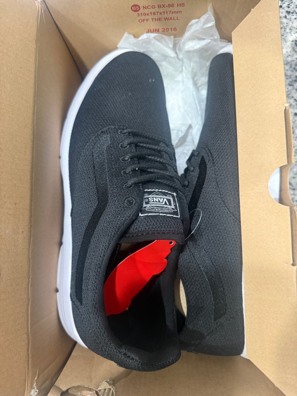 Vans Black Low-Top Canvas Sneakers with White Sole